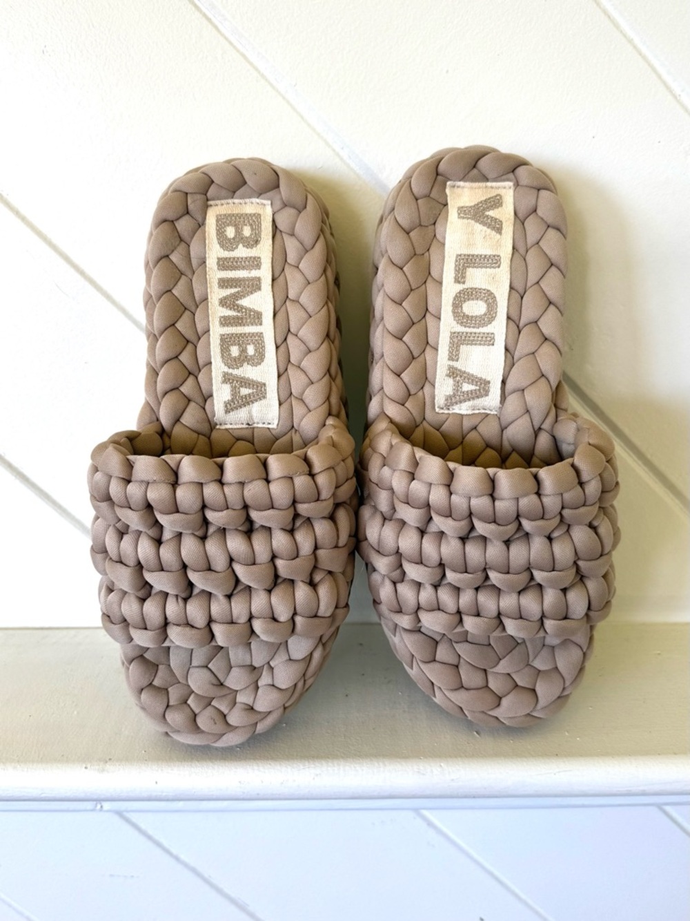 Bimba Y Lola woven platform slide